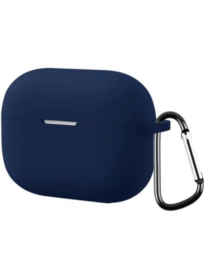 Silicone Case for huawei Freebuds SE 4 Anc with Carabiner Hook, Shockproof Protective Cover, Solid Color (Blue)